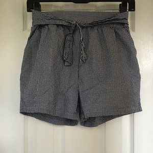 Girls Self Belted Plaid Shorts Blue Age 13-14 Yrs